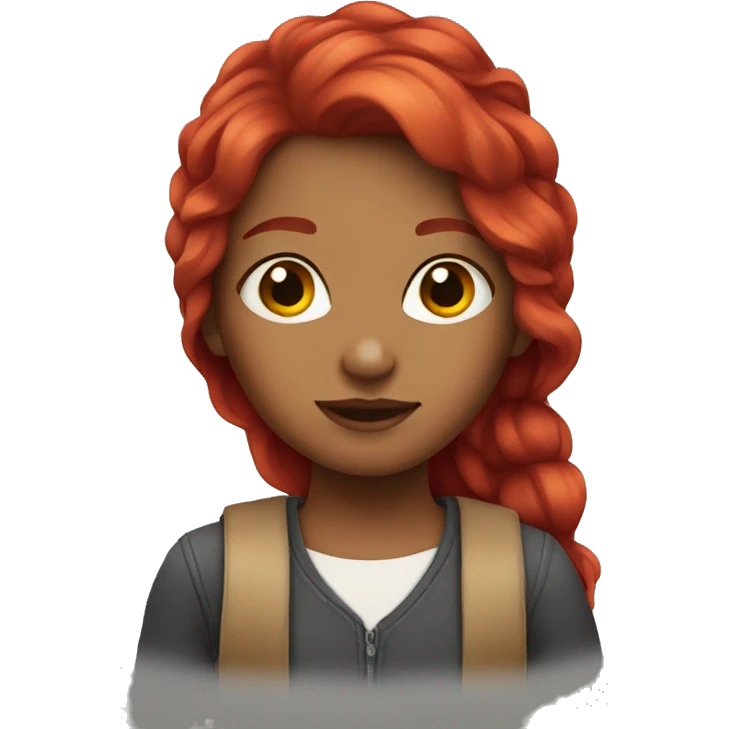 Girl with ruby red hair emoji