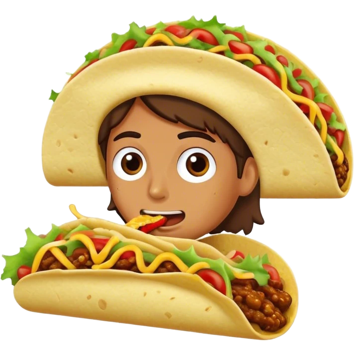 Eating a sloppy taco emoji