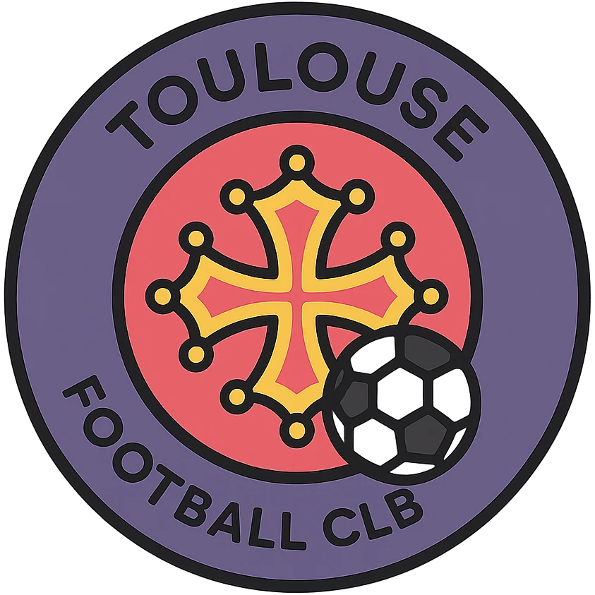 Toulouse club football logo as a modern icon, clean lines, simple shapes, minimal color palette, easily recognizable, suitable for app or web use emoji