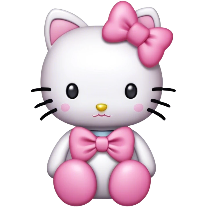 cute hello kitty with hearts emoji