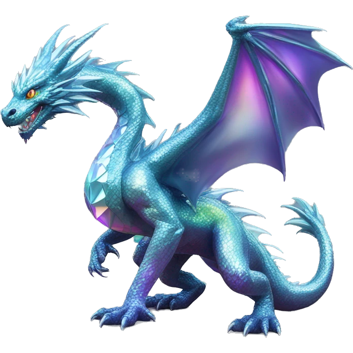 56-carat iridescent diamond crystal dragon full body emoji