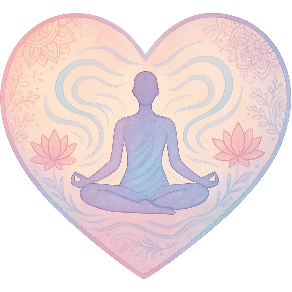 heart with a yoga and meditation theme emoji