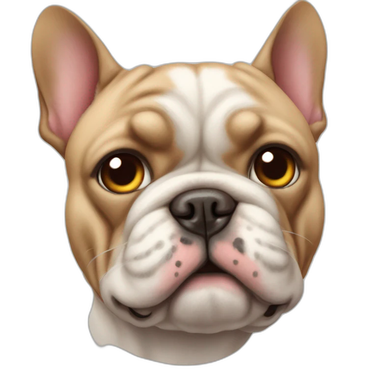 Bouledogue avec un chat sur la tête emoji