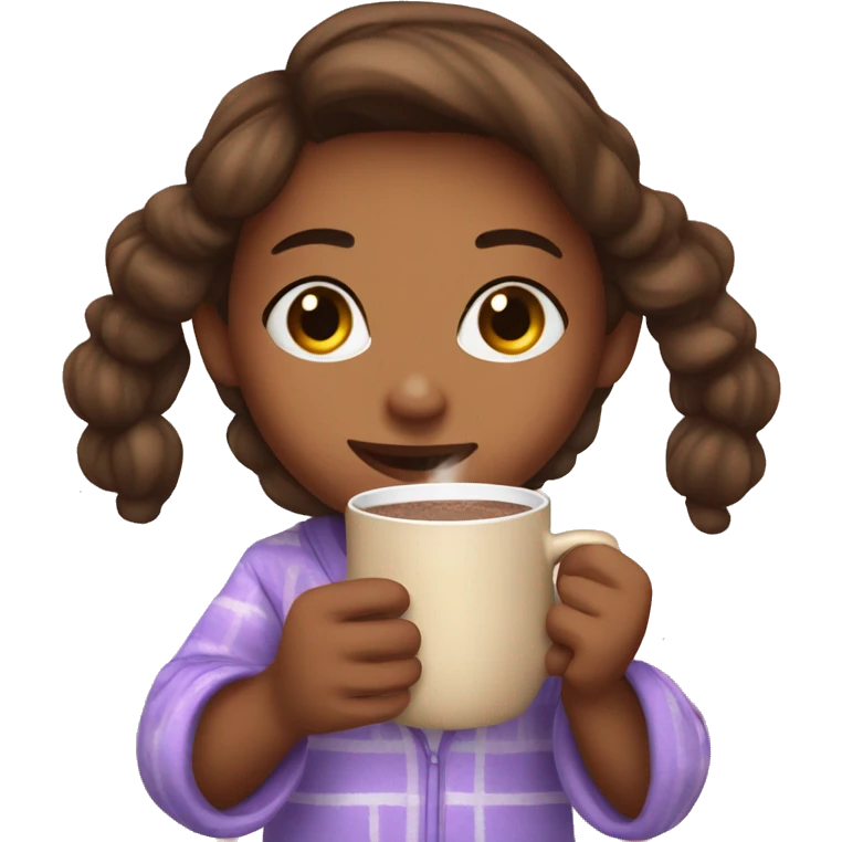 girl in pjs with hot chocolate  emoji