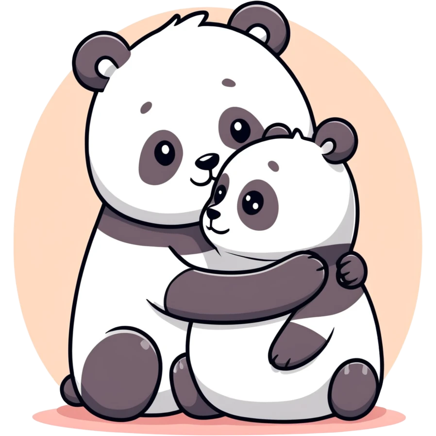 Bear and panda love with cute background  emoji