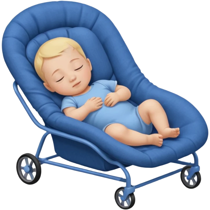 Sleeping like a baby in small sleeping chair and that chair have small wheels emoji