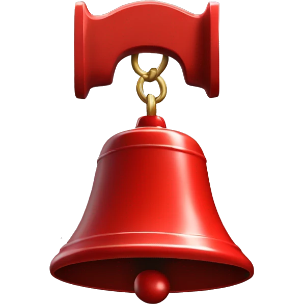 A memorable red ringing bell emoji