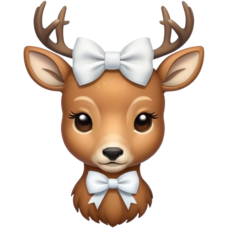 Deer with a white bow all sleepy emoji