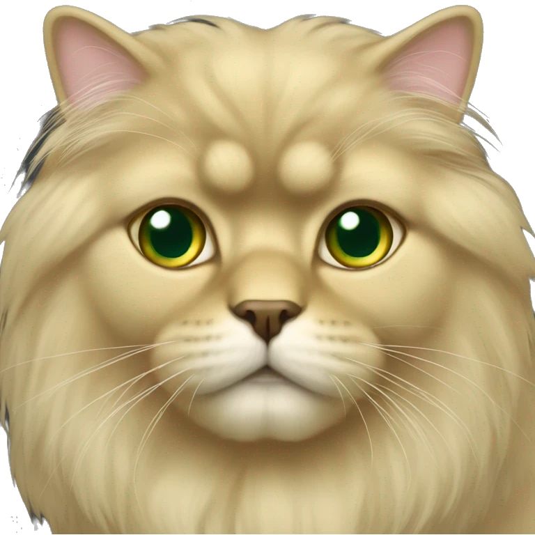 Golden Persian with green eyes emoji