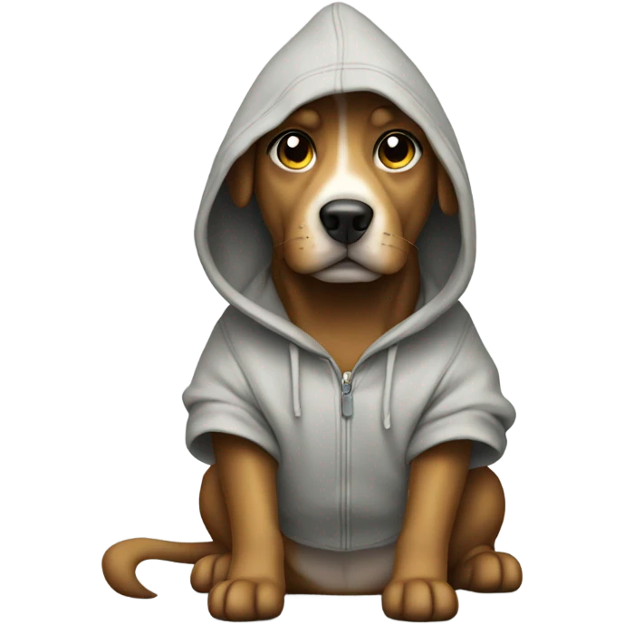 Dog wearing a hoodie emoji