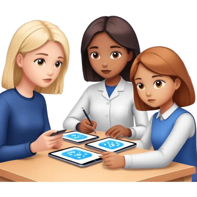 tribu de niñas en inteligencia artificial emoji