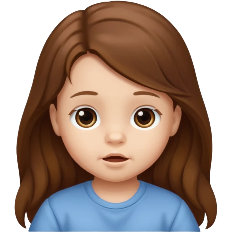 brown long hair baby emoji