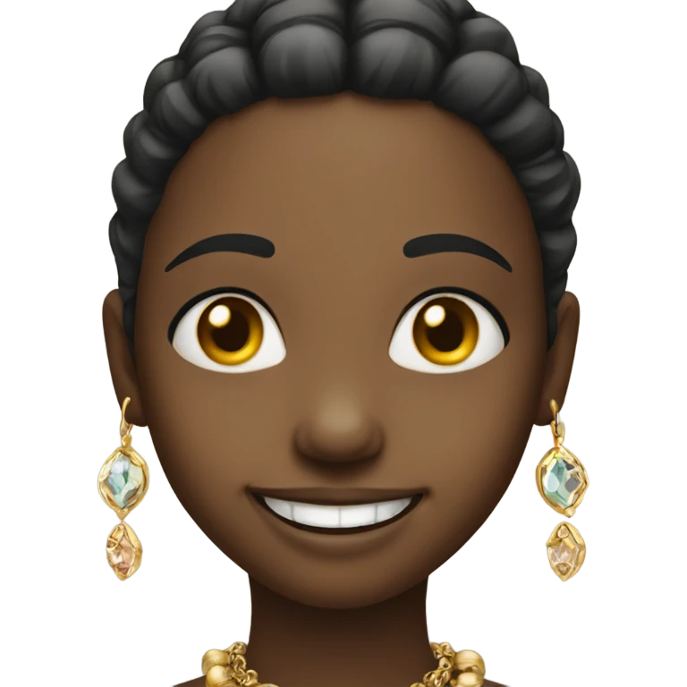 smiling girl with jewelry emoji