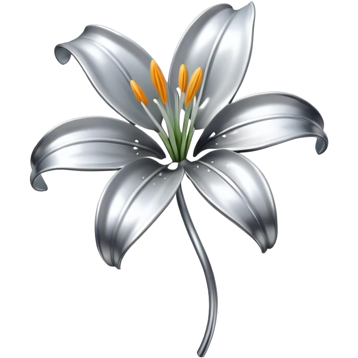 Metal lily flower emoji
