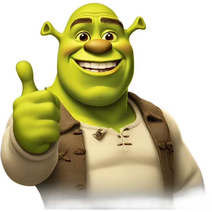 Shrek giving a thumbs up emoji