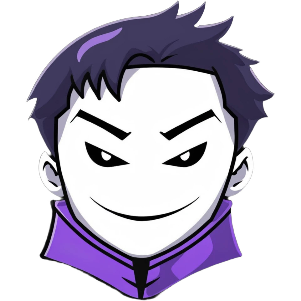 Anime villain with evil smile emoji