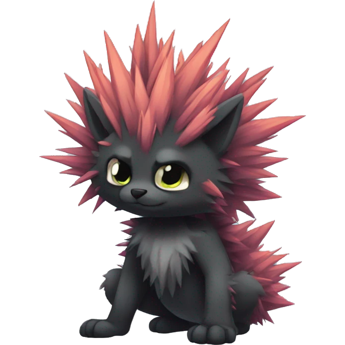 Dark Edgy Cool Fluffy Spiky FurSona Fakemon Full Body emoji