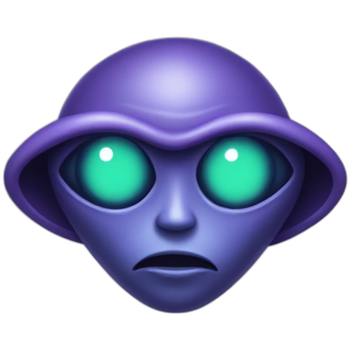 alien emoji with a centered third eye emoji