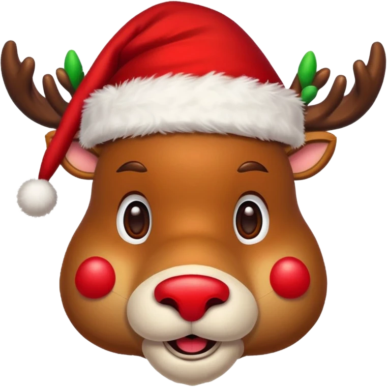 Christmas reindeer face with christmas accessories emoji