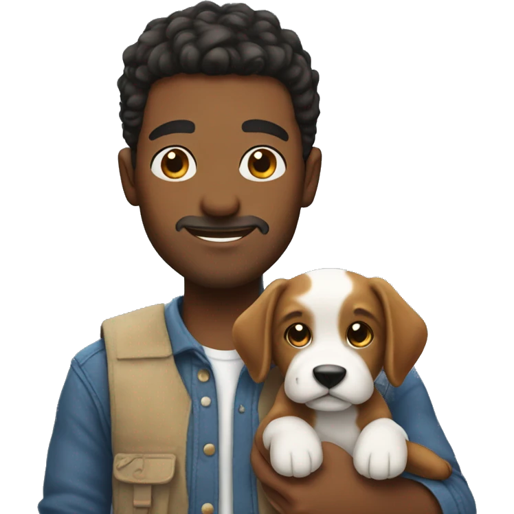 guy with a puppy emoji