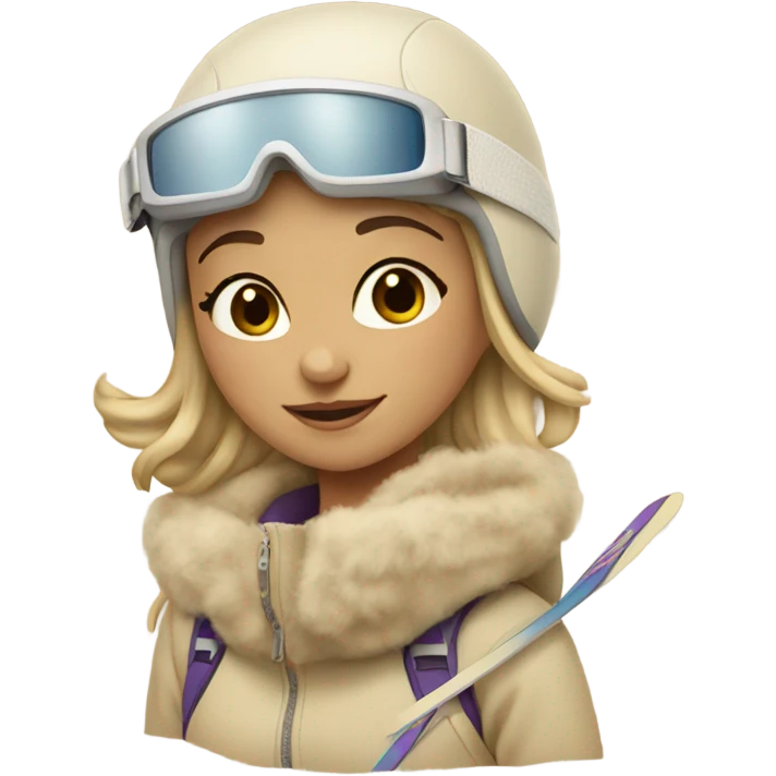 girl on a beige ski  emoji