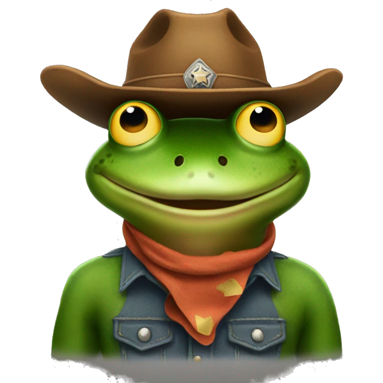 Frog wearing a cowboy hat  emoji