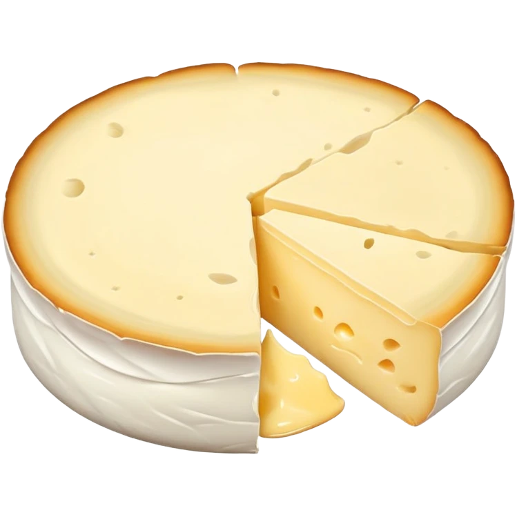 cinematic-realistic-brie-cheese-emoji,-featuring-a-creamy,-soft-ripened-cheese-with-a-delicate-rind-rendered-with-lifelike-detail-and-inviting,-natural-lighting. emoji