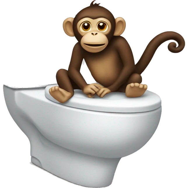 toilet with a monkey emoji