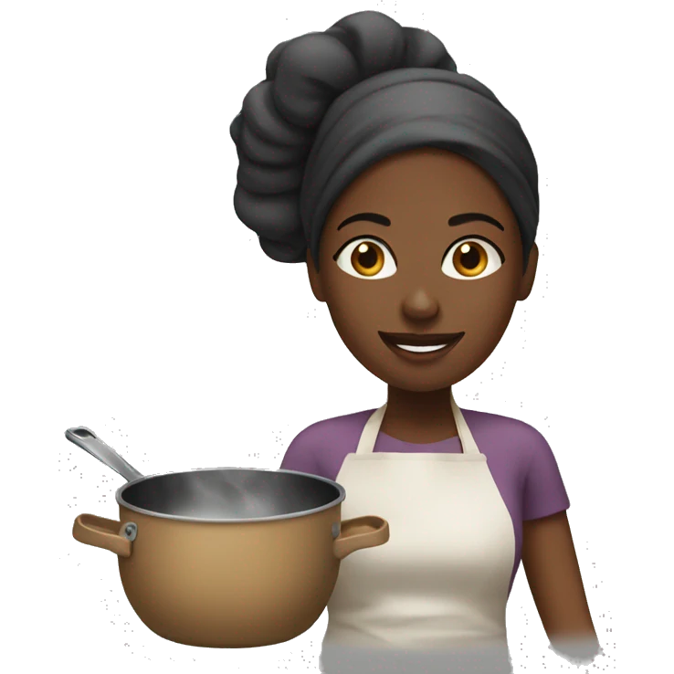 Black woman cooking emoji