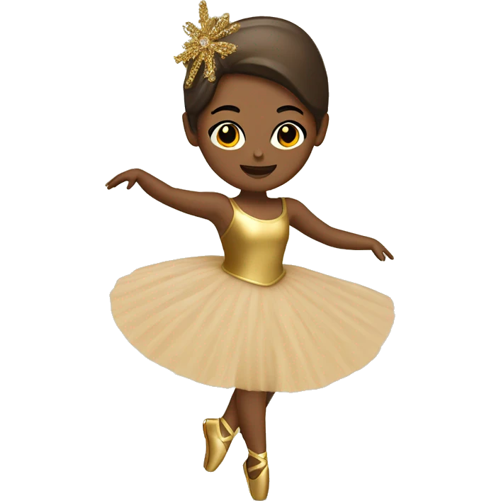  brown ballerina in a gold music box emoji