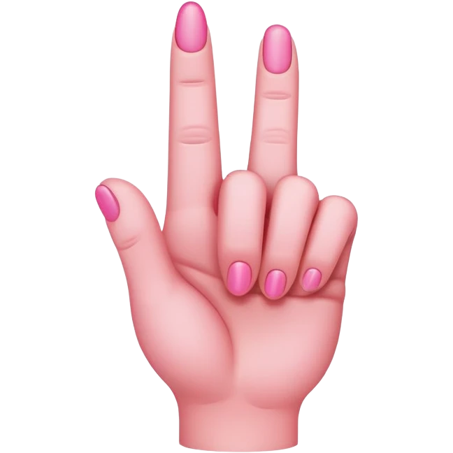 Pink middle finger emoji