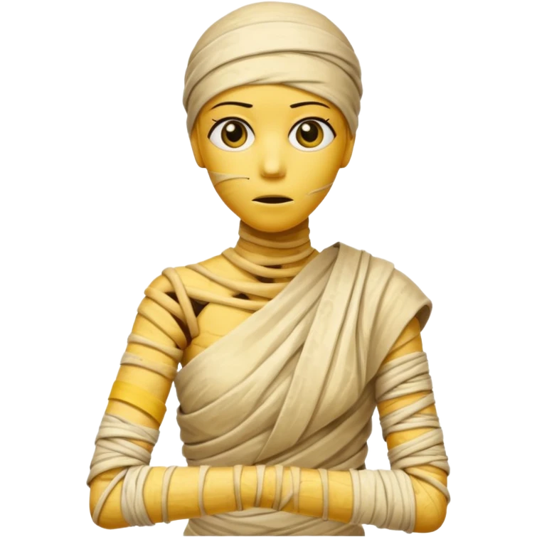 mummy Human figure wrapped in yellowed bandages, one arm stretched forward.
 emoji