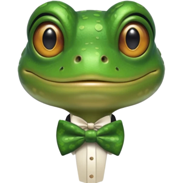 frog wearing bowtie emoji