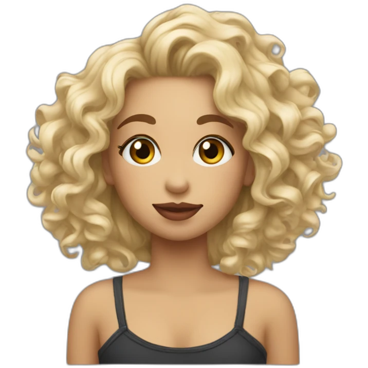 Rubia rizos tatoo emoji