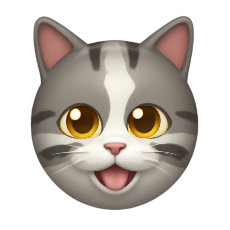 Gato jugando con una pelota emoji
