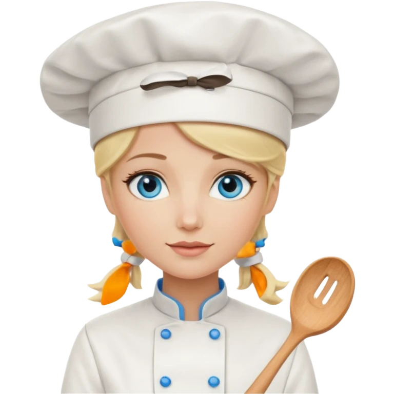 blonde blue eyed chef lady emoji