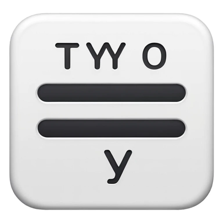 letters TY, modern, minimal style, rounded corners, flat color background, no gradients, suitable for iPhone emoji keyboard emoji