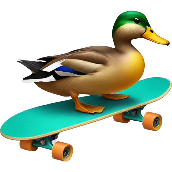 Duck on skateboard  emoji