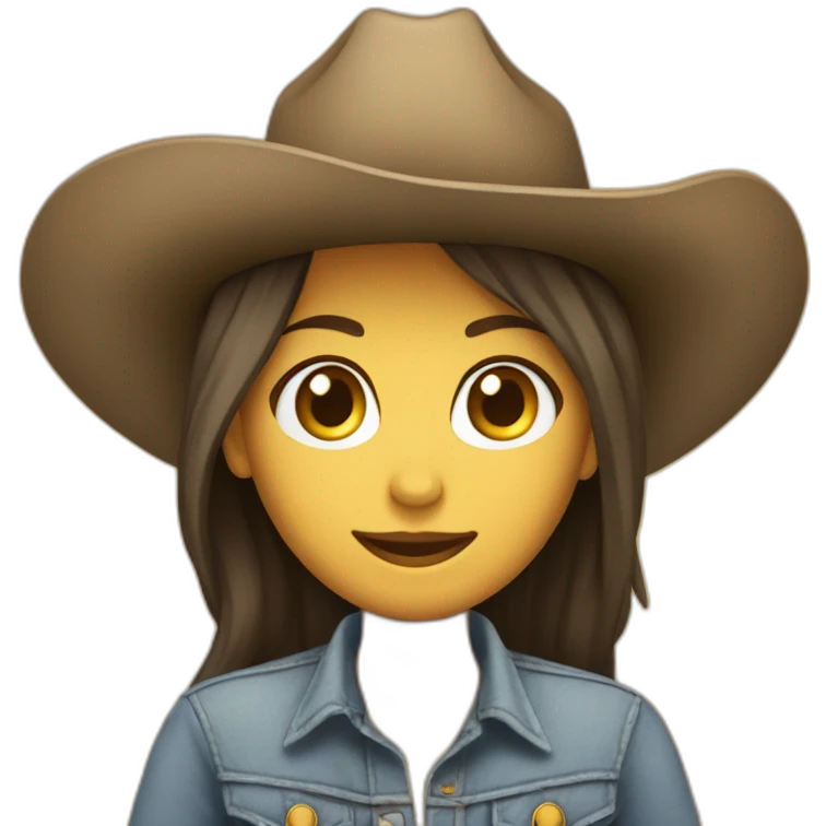 Crea un emoji de una cara DE UNA chica con sombrero de vaquero  emoji