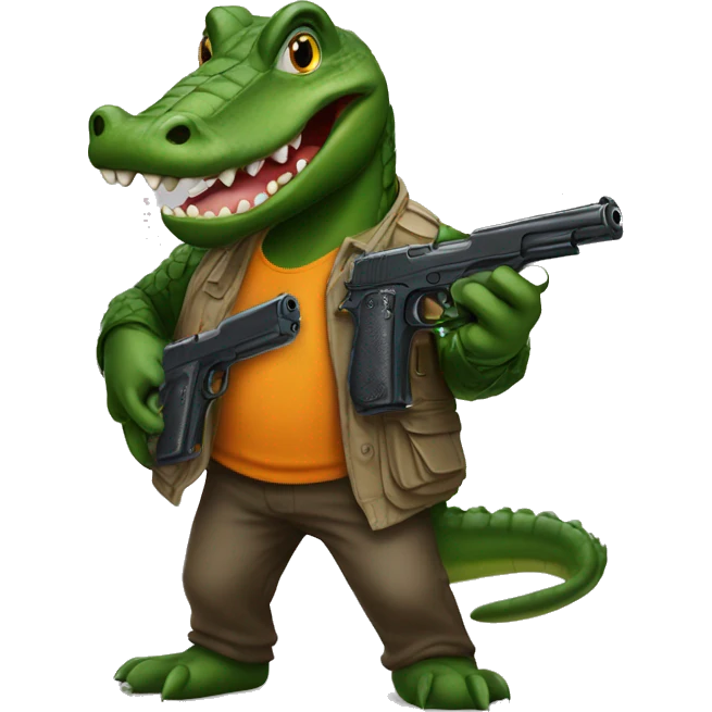 Aligator 🐊 with a gun emoji