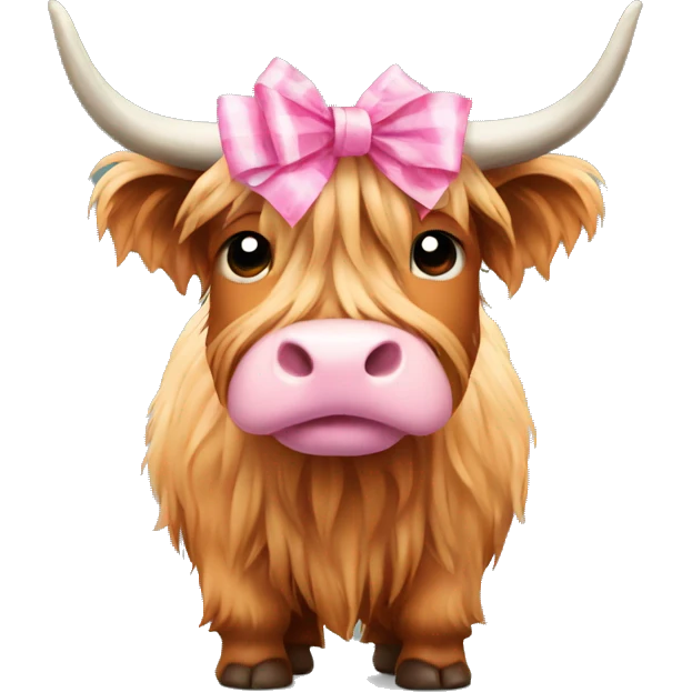 Highland cow with pink bow emoji