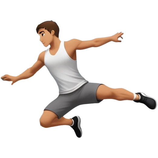 A person performing a parkour move, leaping between buildings or scaling a wall with agility and precision. The scene captures dynamic motion, showcasing strength, flexibility, and the thrill of urban acrobatics against an urban cityscape backdrop. emoji