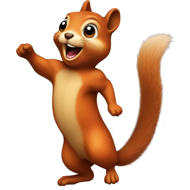 jumping squirrel, orange burn emoji