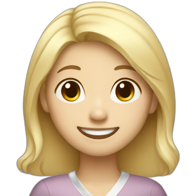 Korean blond woman smiling emoji