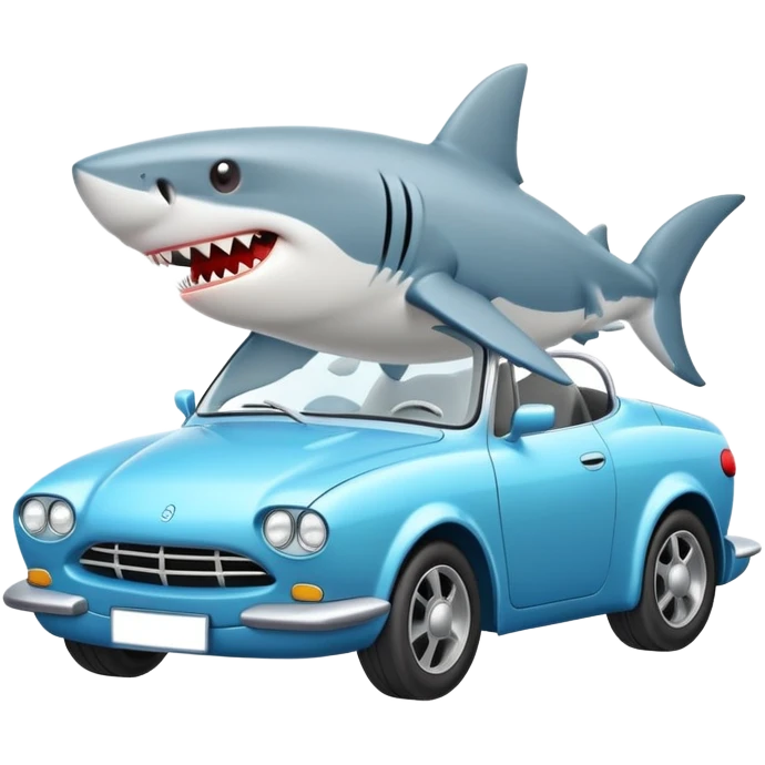 Shark Driving car emoji