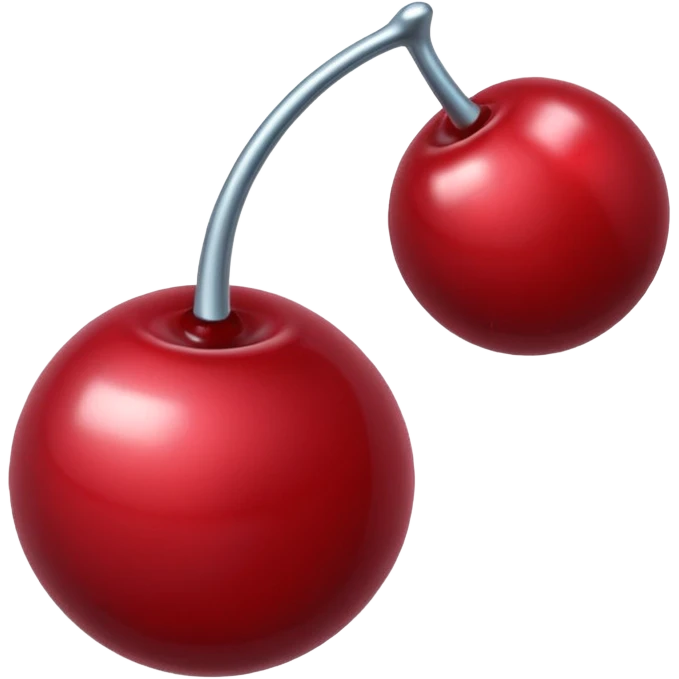 metallic dark red cherry candy emoji