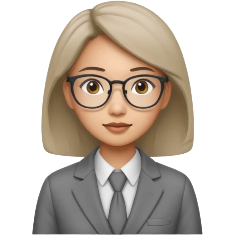 asian female accountant with eyeglasses emoji
