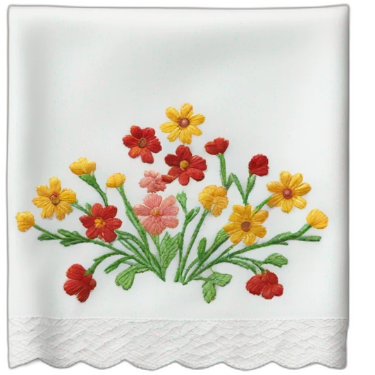 Napkin with flowers embroidered  emoji