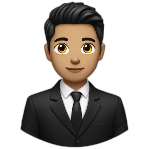 Boy,Beige,Black Sidecut Hair,Black Suits emoji