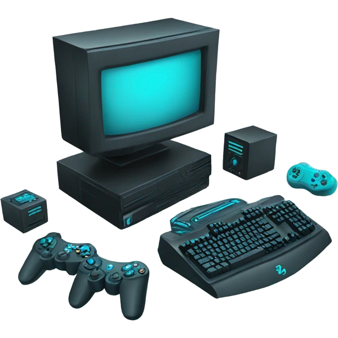 Cyan gaming setup  emoji